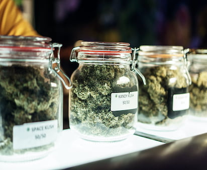 Jars Of Cannabis Flowers