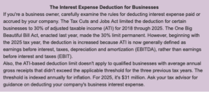 Interest Expense Deduction for Businesses